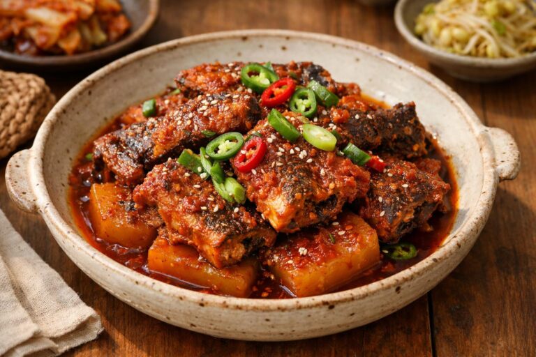 매콤한 양념이 잘 배어든 코다리찜